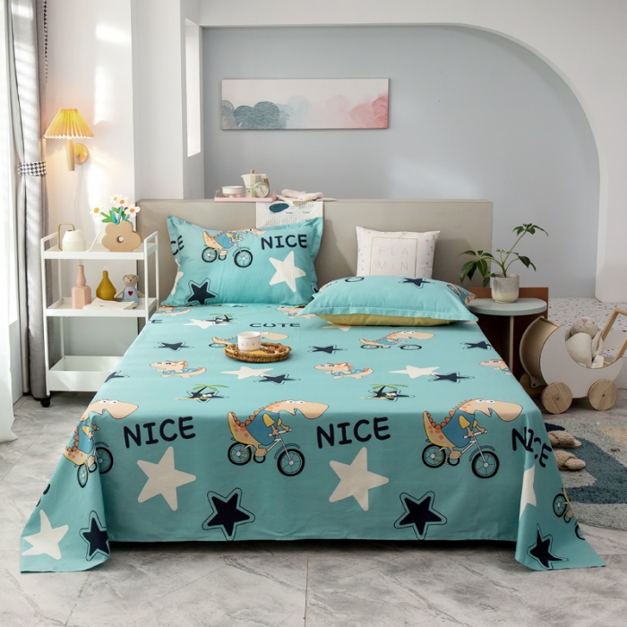 91家纺网 家纺一手货源 找家纺 绵庭 2021新款全棉12868单床单 度假恐龙