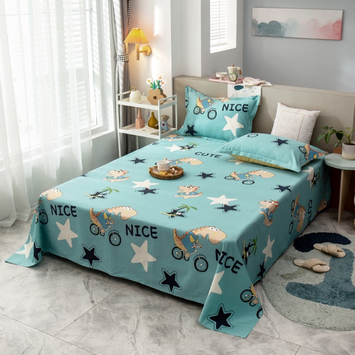 91家纺网 家纺一手货源 找家纺 绵庭 2021新款全棉12868单床单 度假恐龙