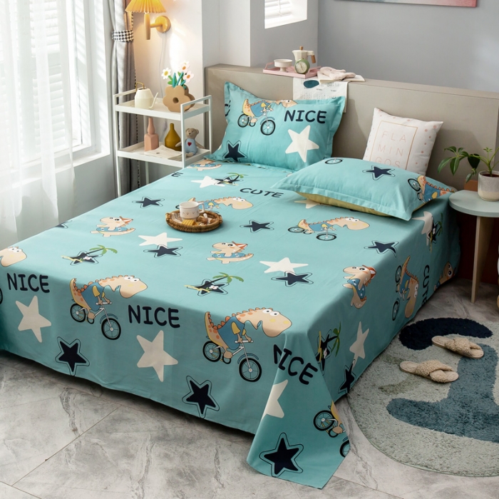 91家纺网 家纺一手货源 找家纺 绵庭 2021新款全棉12868单床单 度假恐龙