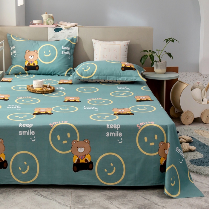 91家纺网 家纺一手货源 找家纺 绵庭 2021新款全棉12868单床单 果粒熊