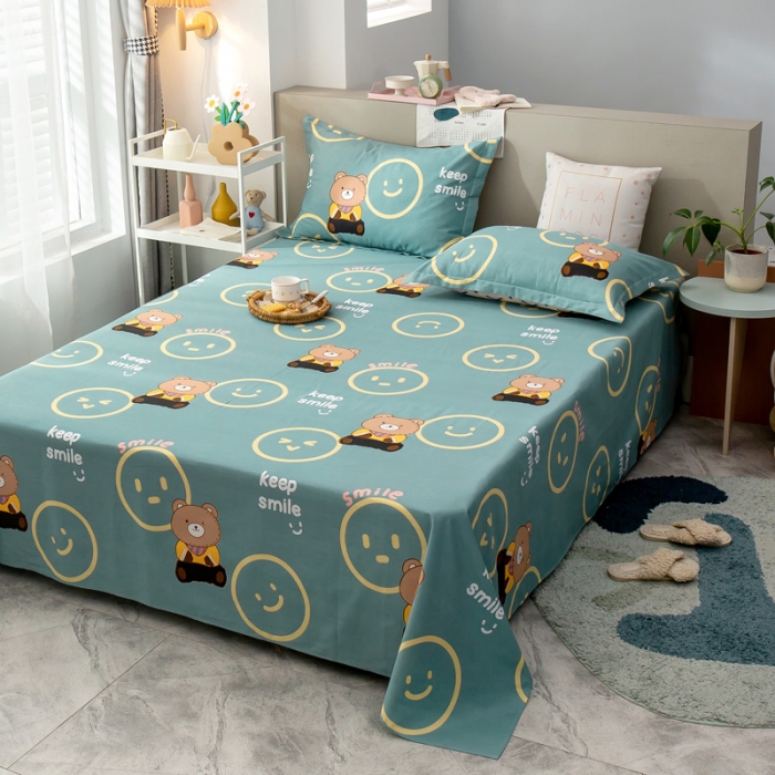 91家纺网 家纺一手货源 找家纺 绵庭 2021新款全棉12868单床单 果粒熊