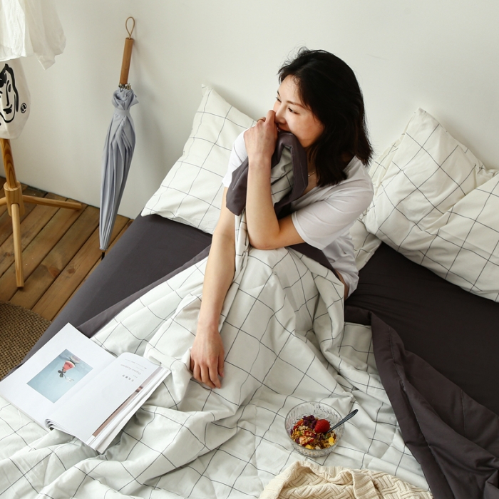 91家纺网 家纺一手货源 找家纺 （总）安莱生活 2023新款-全棉水洗棉色织水洗夏被