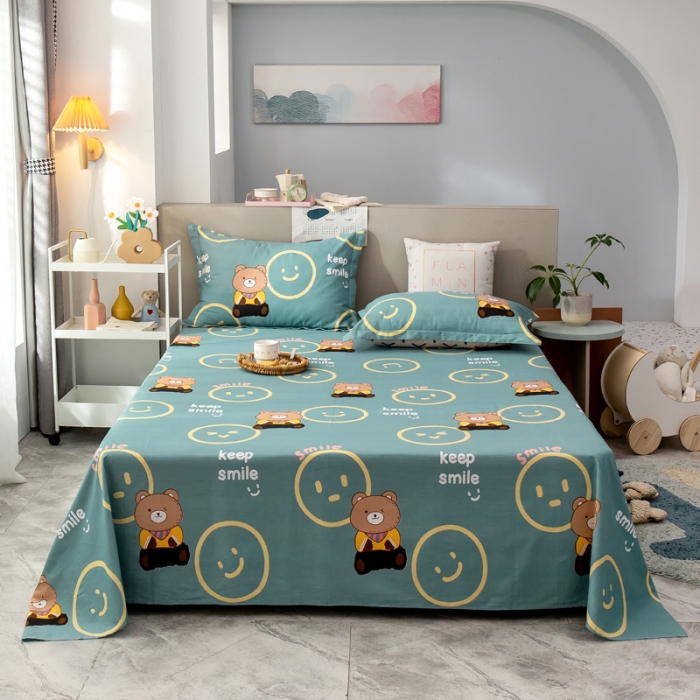 91家纺网 家纺一手货源 找家纺 绵庭 2021新款全棉12868单床单 果粒熊