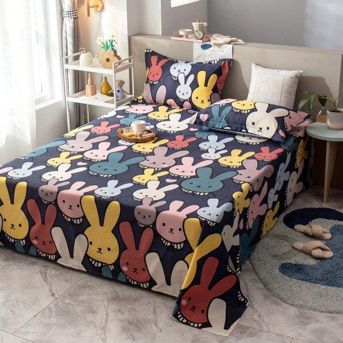 91家纺网 家纺一手货源 找家纺 绵庭 2021新款全棉12868单床单 酷仔兔