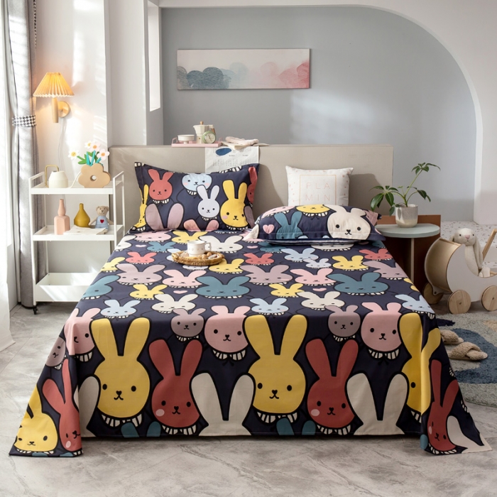 91家纺网 家纺一手货源 找家纺 绵庭 2021新款全棉12868单床单 酷仔兔