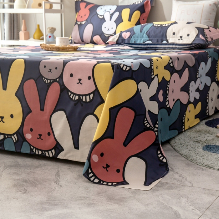 91家纺网 家纺一手货源 找家纺 绵庭 2021新款全棉12868单床单 酷仔兔