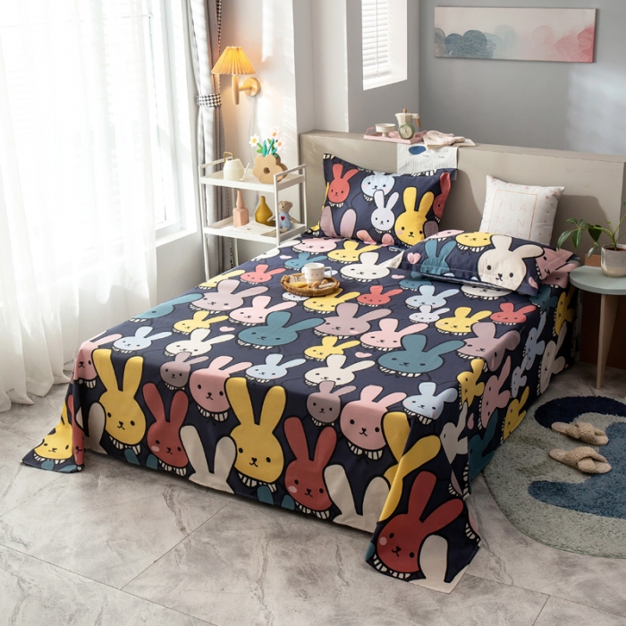 91家纺网 家纺一手货源 找家纺 绵庭 2021新款全棉12868单床单 酷仔兔