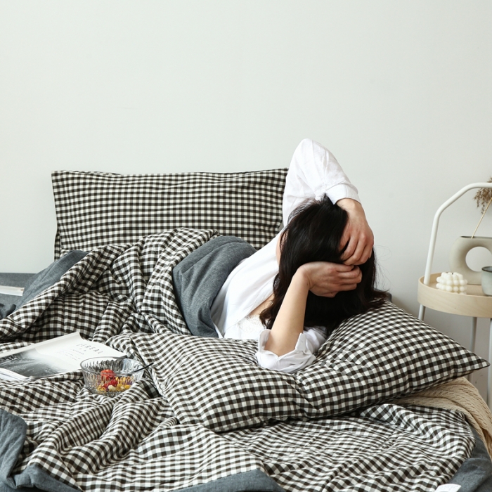 91家纺网 家纺一手货源 找家纺 安莱生活 2021新款夏被系列 黑小格