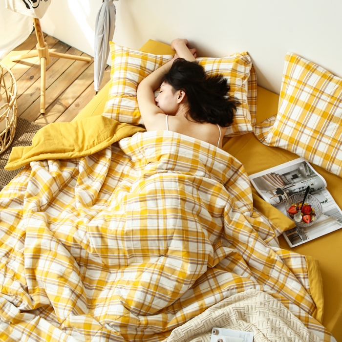 91家纺网 家纺一手货源 找家纺 安莱生活 2021新款夏被系列 芒果格