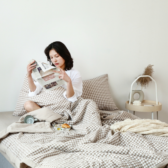 91家纺网 家纺一手货源 找家纺 安莱生活 2021新款夏被系列 米小格