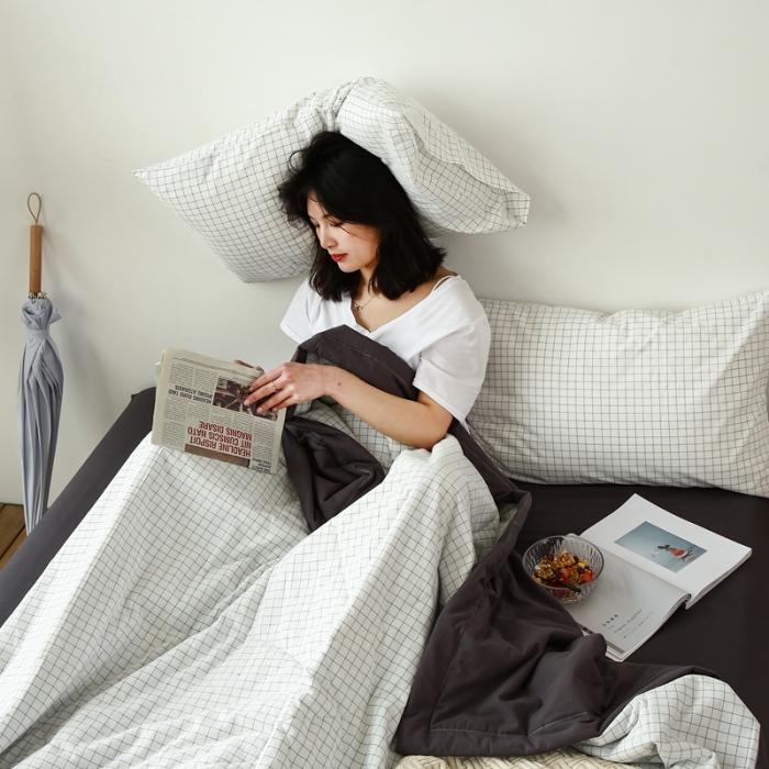 91家纺网 家纺一手货源 找家纺 安莱生活 2021新款夏被系列 小白格