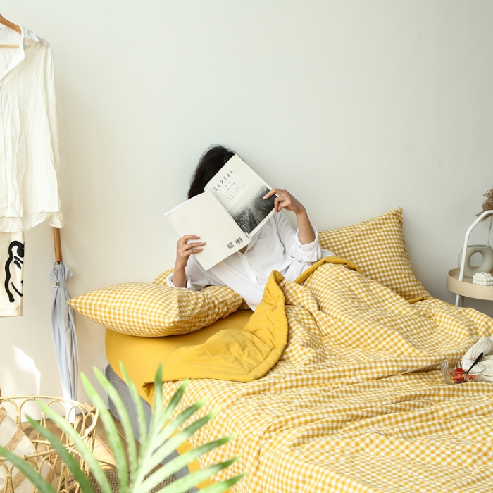 91家纺网 家纺一手货源 找家纺 安莱生活 2021新款夏被系列 小黄格