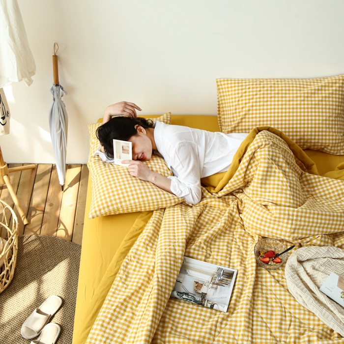 91家纺网 家纺一手货源 找家纺 安莱生活 2021新款夏被系列 小黄格