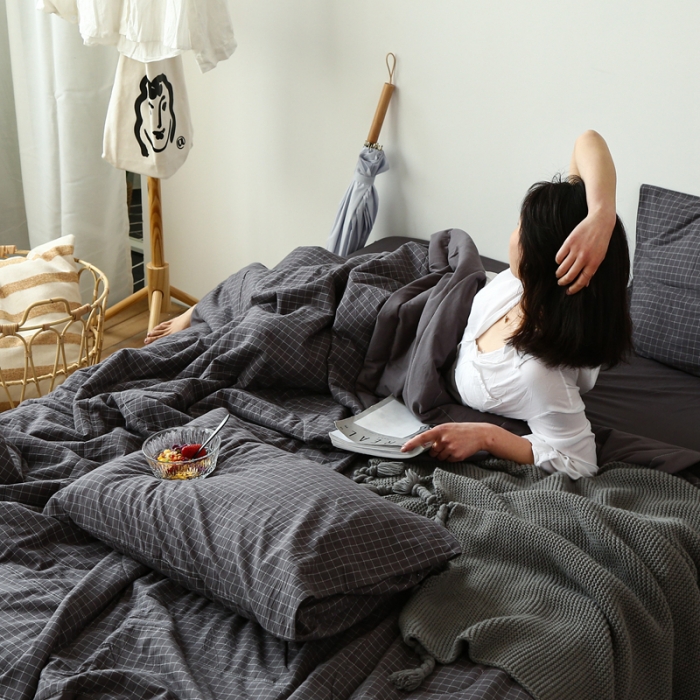 91家纺网 家纺一手货源 找家纺 安莱生活 2021新款夏被系列 小灰格