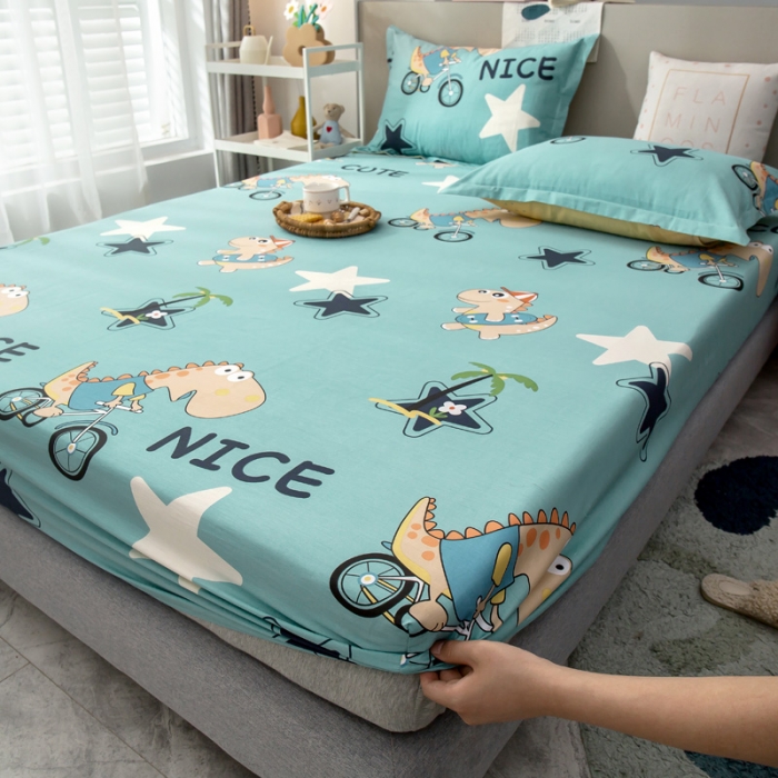 91家纺网 家纺一手货源 找家纺 绵庭 2021新款全棉12868单床笠 度假恐龙