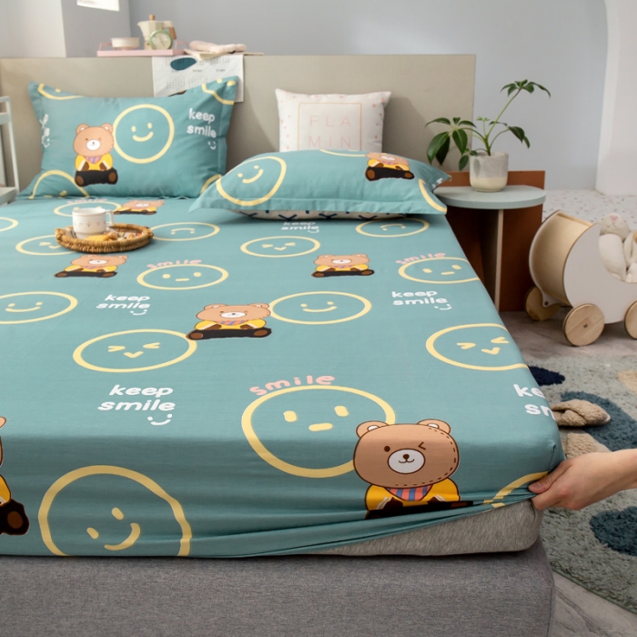 91家纺网 家纺一手货源 找家纺 绵庭 2021新款全棉12868单床笠 果粒熊