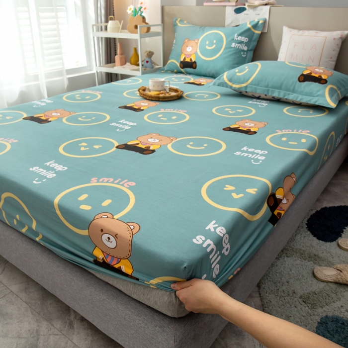 91家纺网 家纺一手货源 找家纺 绵庭 2021新款全棉12868单床笠 果粒熊