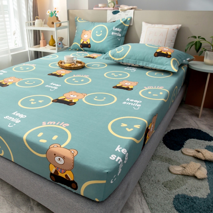 91家纺网 家纺一手货源 找家纺 绵庭 2021新款全棉12868单床笠 果粒熊