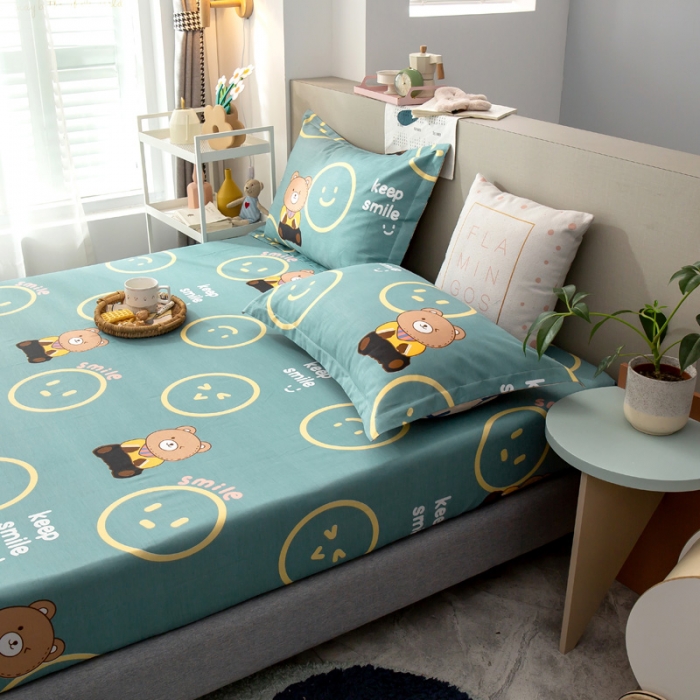 91家纺网 家纺一手货源 找家纺 绵庭 2021新款全棉12868单床笠 果粒熊