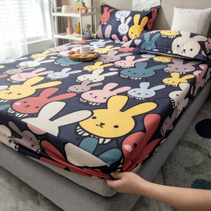 91家纺网 家纺一手货源 找家纺 绵庭 2021新款全棉12868单床笠 酷仔兔