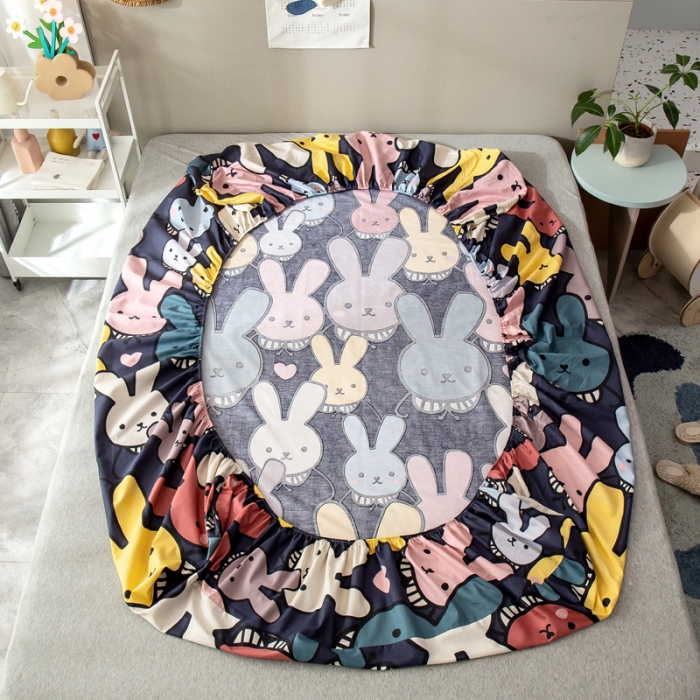 91家纺网 家纺一手货源 找家纺 绵庭 2021新款全棉12868单床笠 酷仔兔