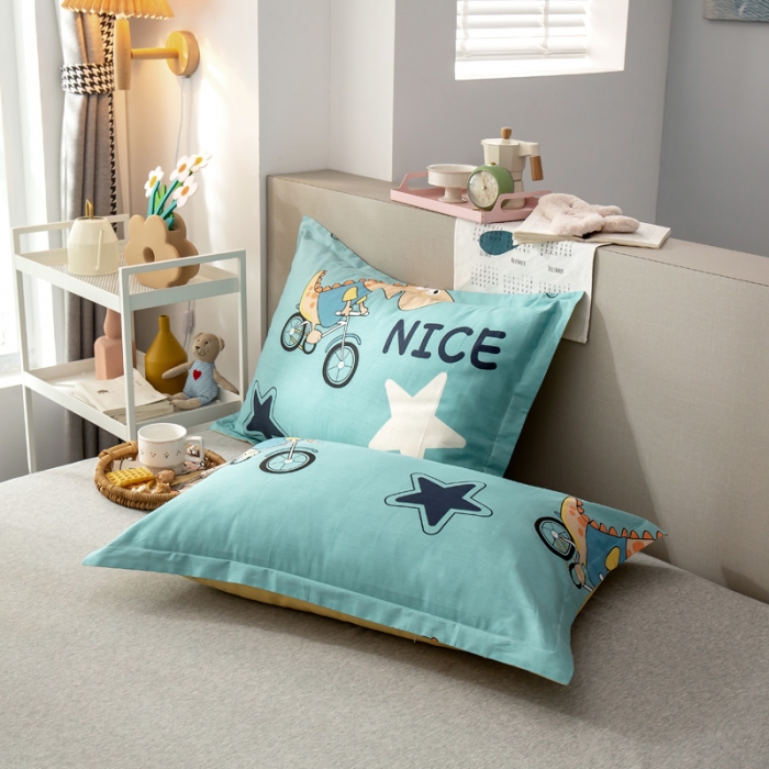 91家纺网 家纺一手货源 找家纺 绵庭 2021新款全棉12868单枕套 度假恐龙