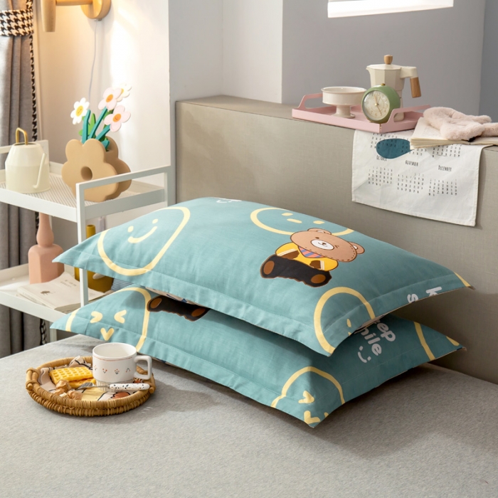 91家纺网 家纺一手货源 找家纺 绵庭 2021新款全棉12868单枕套 果粒熊