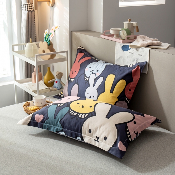 91家纺网 家纺一手货源 找家纺 绵庭 2021新款全棉12868单枕套 酷仔兔