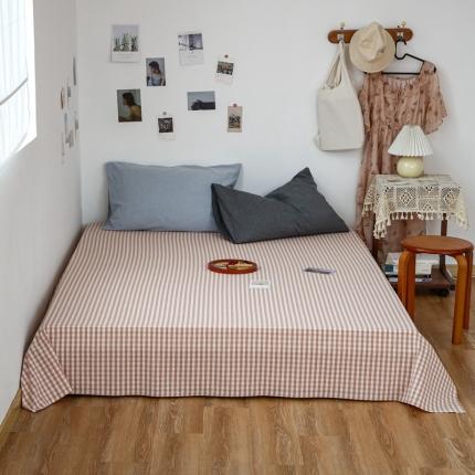 91家纺网 家纺一手货源 找家纺 （总）安莱生活 2021新款色织全棉水洗棉单床单