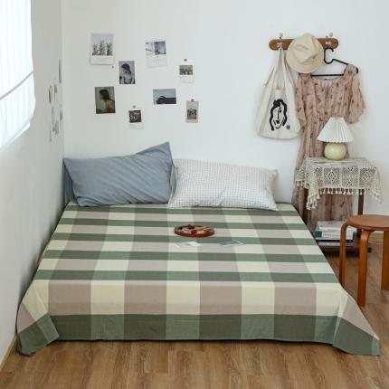 91家纺网 家纺一手货源 找家纺 （总）安莱生活 2021新款色织全棉水洗棉单床单