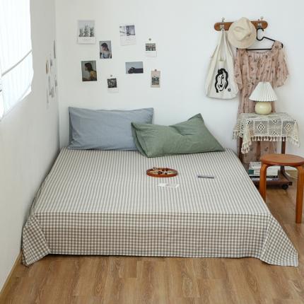 91家纺网 家纺一手货源 找家纺 （总）安莱生活 2021新款色织全棉水洗棉单床单