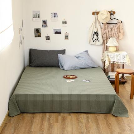 91家纺网 家纺一手货源 找家纺 （总）安莱生活 2021新款色织全棉水洗棉单床单