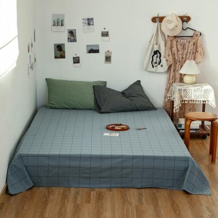 91家纺网 家纺一手货源 找家纺 （总）安莱生活 2021新款色织全棉水洗棉单床单