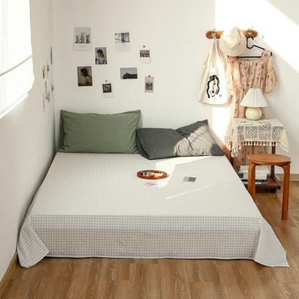 91家纺网 家纺一手货源 找家纺 （总）安莱生活 2021新款色织全棉水洗棉单床单