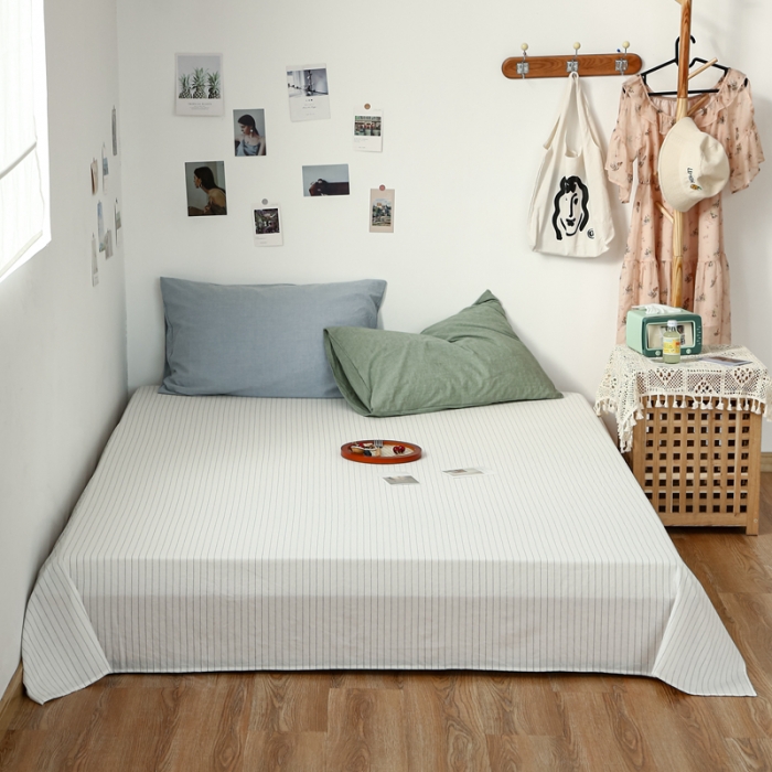 91家纺网 家纺一手货源 找家纺 （总）安莱生活 2021新款色织全棉水洗棉单床单