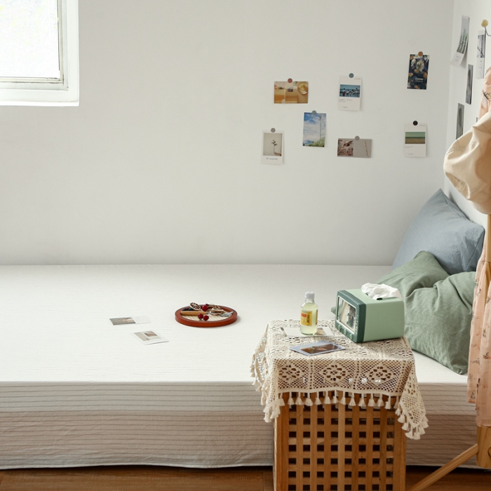 91家纺网 家纺一手货源 找家纺 （总）安莱生活 2021新款色织全棉水洗棉单床单