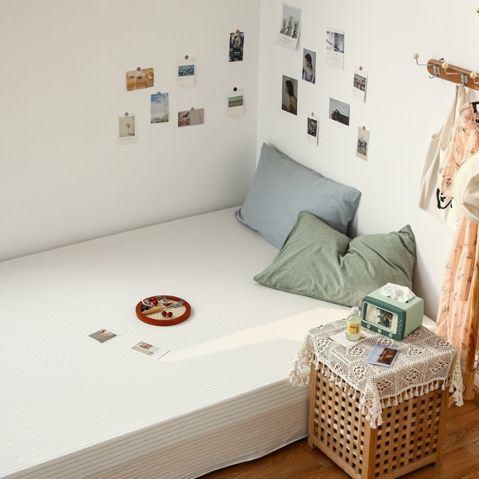 91家纺网 家纺一手货源 找家纺 （总）安莱生活 2021新款色织全棉水洗棉单床单