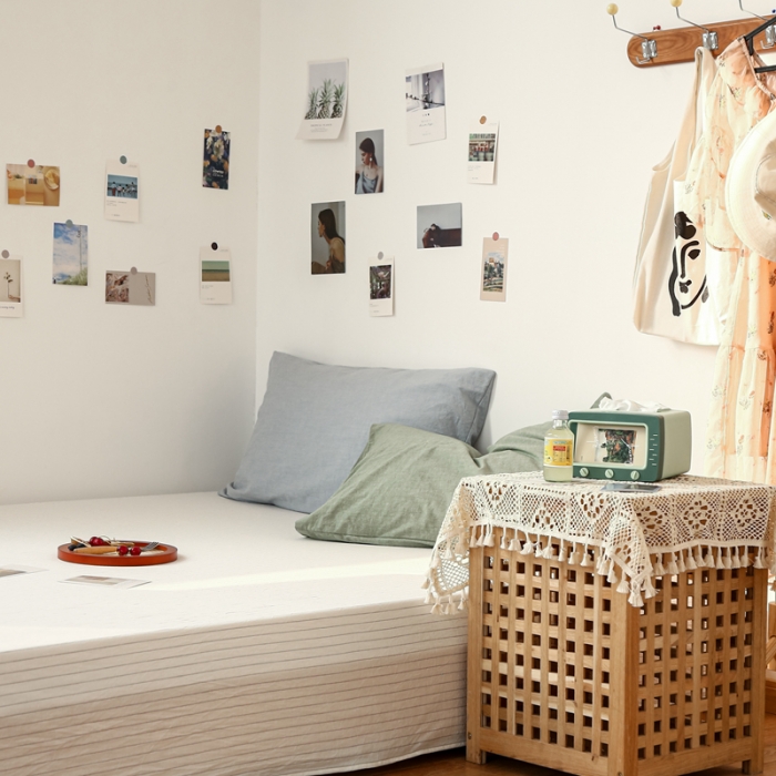 91家纺网 家纺一手货源 找家纺 安莱生活 2021新款色织全棉水洗棉单床单 白灰细条