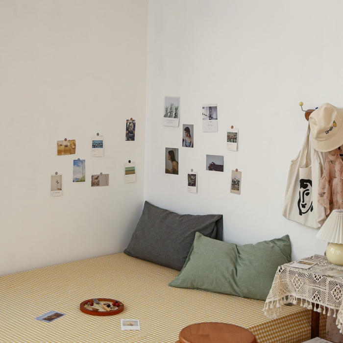 91家纺网 家纺一手货源 找家纺 安莱生活 2021新款色织全棉水洗棉单床单 黄小格