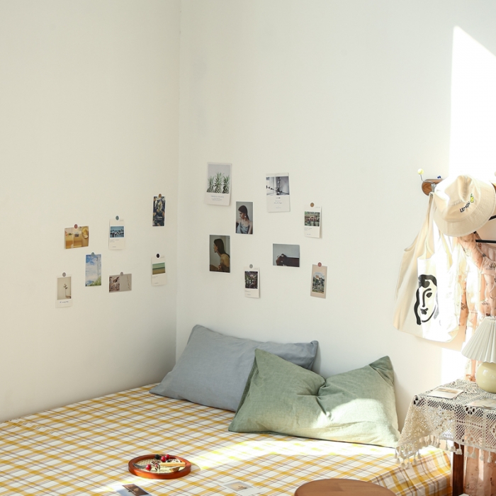 91家纺网 家纺一手货源 找家纺 安莱生活 2021新款色织全棉水洗棉单床单 芒果格