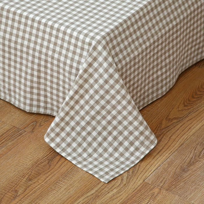 91家纺网 家纺一手货源 找家纺 安莱生活 2021新款色织全棉水洗棉单床单 米小格