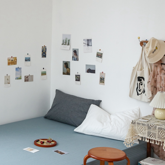 91家纺网 家纺一手货源 找家纺 安莱生活 2021新款色织全棉水洗棉单床单 乌兰细条