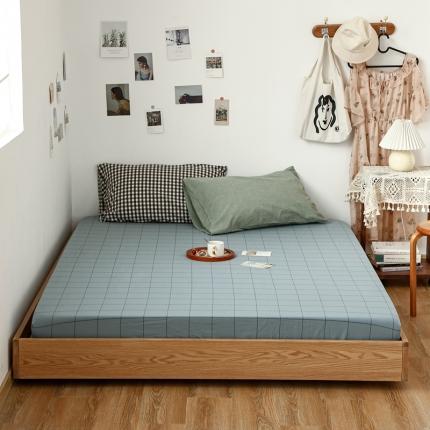 91家纺网 家纺一手货源 找家纺 安莱生活 2021新款色织全棉水洗棉单床笠 乌兰中格