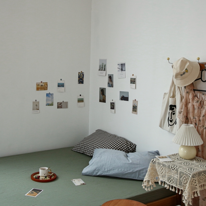 91家纺网 家纺一手货源 找家纺 安莱生活 2021新款色织全棉水洗棉单床笠 抹茶细条