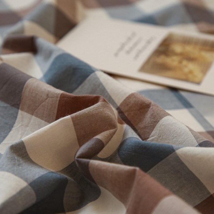 91家纺网 家纺一手货源 找家纺 安莱生活 2021新款色织全棉水洗棉单床笠 七彩蓝