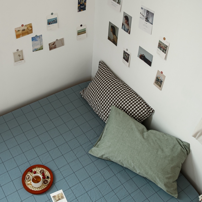 91家纺网 家纺一手货源 找家纺 安莱生活 2021新款色织全棉水洗棉单床笠 乌兰中格