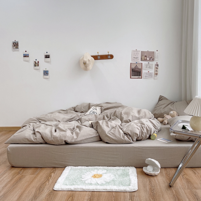 91家纺网 家纺一手货源 找家纺 安莱生活 2021新款全棉水洗棉四件套 卡其