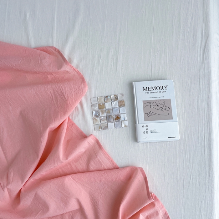 91家纺网 家纺一手货源 找家纺 安莱生活 2021新款全棉水洗棉单床单 纯粉