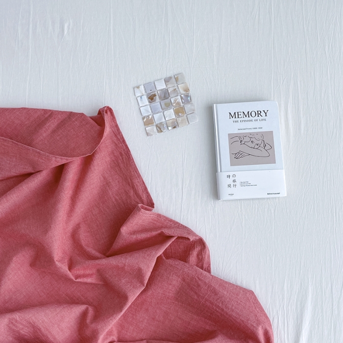 91家纺网 家纺一手货源 找家纺 安莱生活 2021新款全棉水洗棉单床单 大红