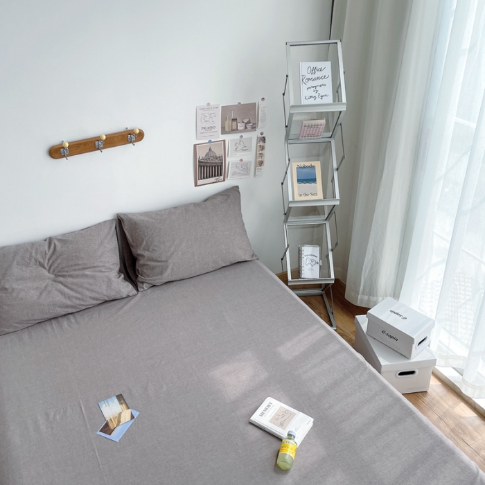 91家纺网 家纺一手货源 找家纺 安莱生活 2021新款全棉水洗棉单床单 咖啡